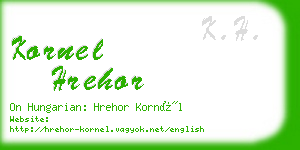 kornel hrehor business card